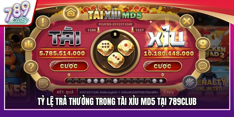 Tỷ lệ trả thưởng và cơ hội thắng khi chơi tài xỉu MD5 